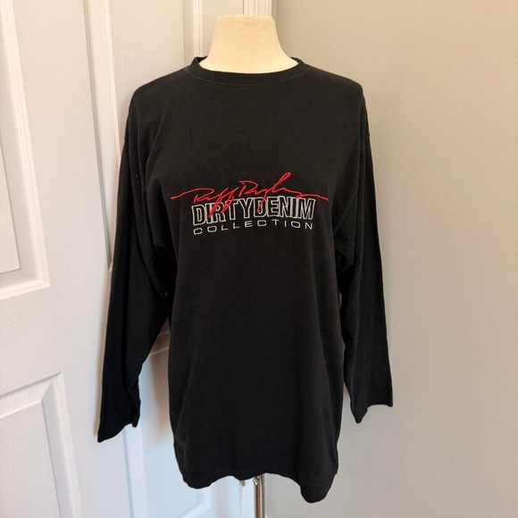 Y2K BLACK RUFF RYDER DIRTY DENIM COLLECTION LONG SLEEVE T-SHIRT - Picture 2 of 6